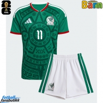 Mexico Santiago Gimenez #11 Hjemmedraktsett Barn EM 2024 Kortermet (+ Korte bukser)